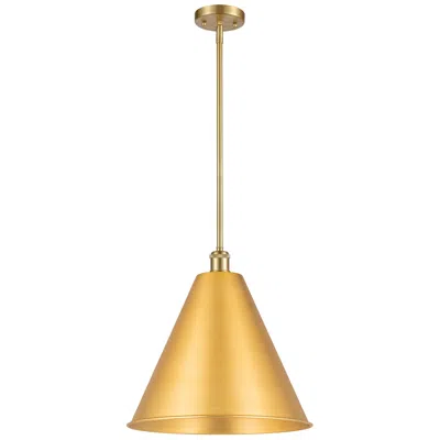 Innovations Lighting Ballston Cone 16" Wide Satin Gold Led Pendant With Satin Gold Shade