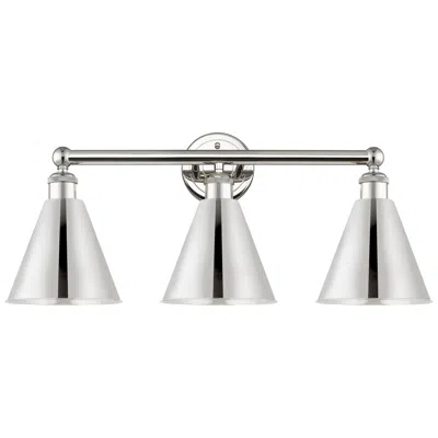 Innovations Lighting Ballston Cone 26"w 3 Light Polished Nickel Bath Light