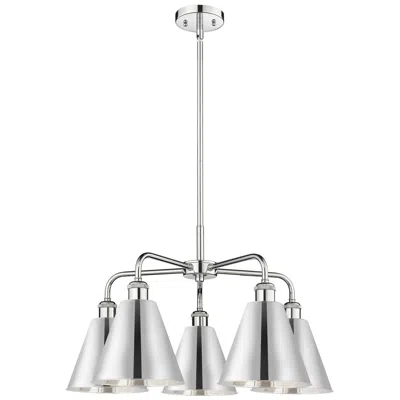 Innovations Lighting Ballston Cone 26"w 5 Light Polished Chrome Stem Chandelier In Gray
