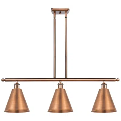 Innovations Lighting Ballston Cone 36"w 3 Light Copper Stem Led Island Light