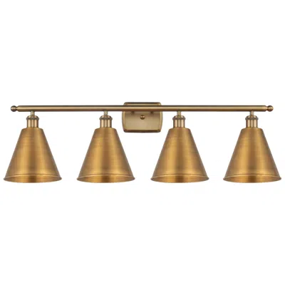 Innovations Lighting Ballston Cone 38"w 4 Light Brushed Brass Led Bath Light