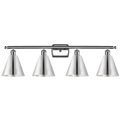 Innovations Lighting Ballston Cone 38"w 4 Light Polished Chrome Led Bath Light In Silver