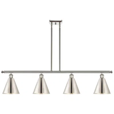 Innovations Lighting Ballston Cone 48"w 4 Light Polished Nickel Stem Island Light