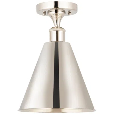 Innovations Lighting Ballston Cone  8" Led Semi-flush Mount - Polished Nickel - Polished Ni