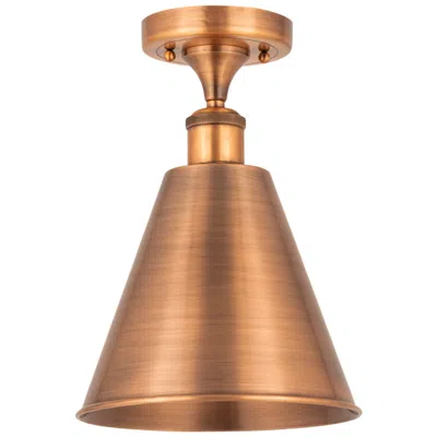 Innovations Lighting Ballston Cone  8" Semi-flush Mount - Antique Copper - Antique Copper S