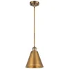 Innovations Lighting Ballston Cone 8" Wide Brushed Brass Pendant With Brushed Brass Shade In Gold
