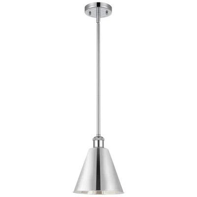 Innovations Lighting Ballston Cone 8" Wide Polished Chrome Pendant With Polished Chrome Sha In Gray