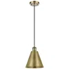 Innovations Lighting Ballston Cone 8"w Antique Brass Corded Mini Pendant W/ 8" Shade In Gold