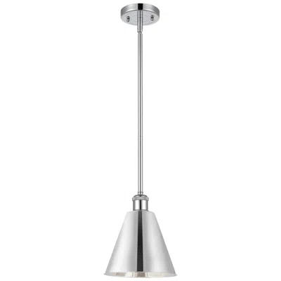 Innovations Lighting Ballston Cone 8"w Polished Chrome Led Pendant W/ Polished Chrome Shade In Silver