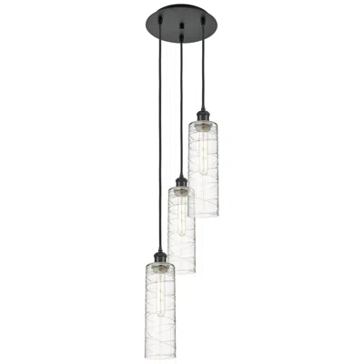 Innovations Lighting Ballston Crown Point 3 Light 12" Cord Hung Multipendant Black W/ Deco Swirl