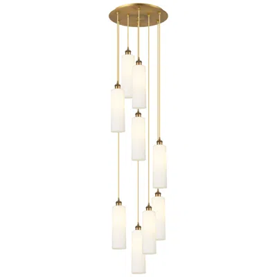 Innovations Lighting Ballston Crown Point 9 Light 12" Cord Hung Pendant Brass White Shade In Multi