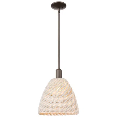 Innovations Lighting Ballston Dome 12"w Oil Rubbed Bronze Stem Mini Pendant W/ Fiber Shade