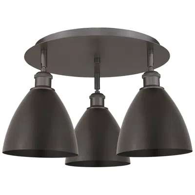 Innovations Lighting Ballston Dome 19.25"w 3 Light Oil Rubbed Bronze Flush Mount W/ Bronze