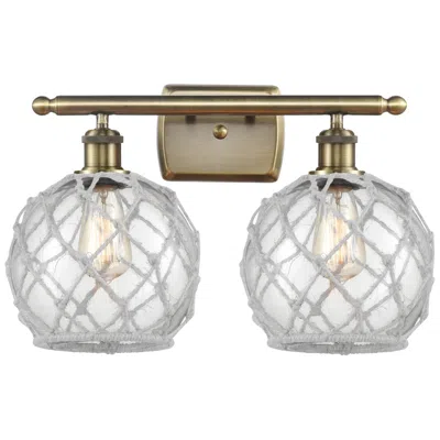 Innovations Lighting Ballston Farmhouse 18"w 2 Light Brass Bath Light W/ Clear White Shade