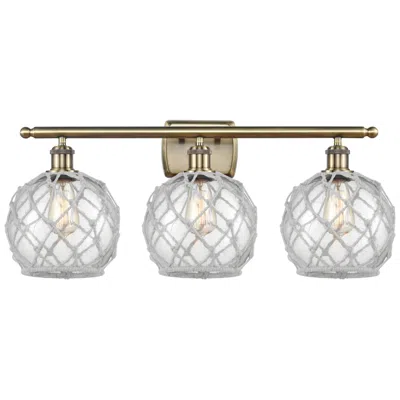 Innovations Lighting Ballston Farmhouse 28"w 3 Light Brass Bath Light W/ Clear White Shade