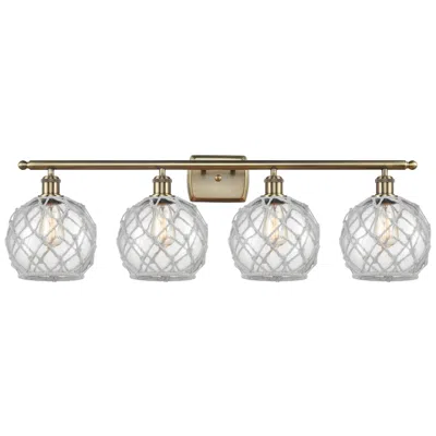 Innovations Lighting Ballston Farmhouse 38"w 4 Light Brass Bath Light W/ Clear White Shade