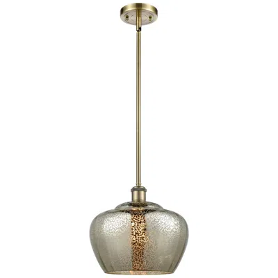 Innovations Lighting Ballston Fenton 11" Antique Brass Mini Pendant W/ Mercury Shade