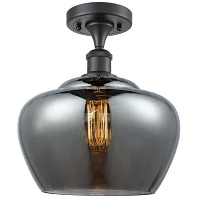 Innovations Lighting Ballston Fenton 11" Led Semi-flush Mount - Matte Black - Plated Smoke