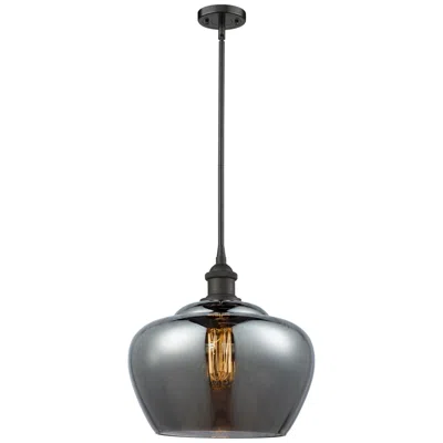 Innovations Lighting Ballston Fenton 11" Oil Rubbed Bronze Mini Pendant W/ Plated Smoke Sha