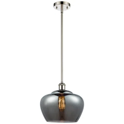 Innovations Lighting Ballston Fenton 11" Polished Nickel Mini Pendant W/ Plated Smoke Shade
