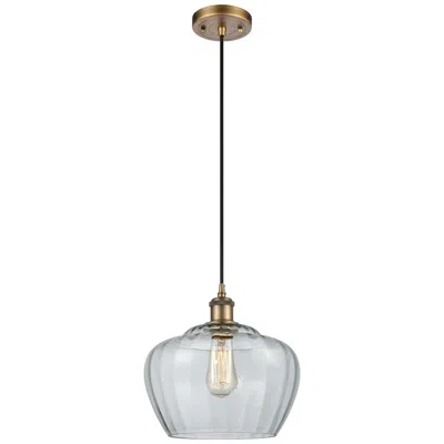 Innovations Lighting Ballston Fenton 11" Wide Brushed Brass Corded Mini Pendant W/ Clear Sh