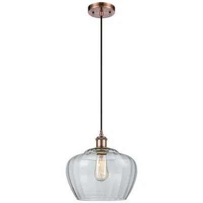Innovations Lighting Ballston Fenton 11" Wide Copper Corded Mini Pendant W/ Clear Shade
