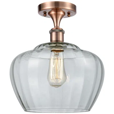 Innovations Lighting Ballston Fenton 11" Wide Copper Semi Flush Mount W/ Clear Shade