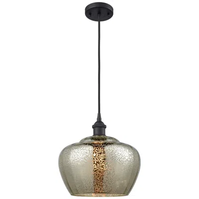 Innovations Lighting Ballston Fenton 11" Wide Matte Black Corded Mini Pendant W/ Mercury Sh