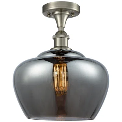 Innovations Lighting Ballston Fenton 11"w Brushed Satin Nickel Flush Mount W/ Plated Smoke