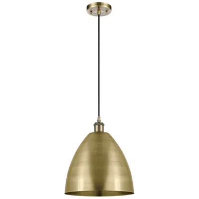 Innovations Lighting Ballston Metal Bristol 12"w Antique Brass Corded Led Mini Pendant
