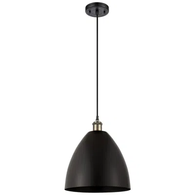Innovations Lighting Ballston Metal Bristol 12"w Black Brass Corded Led Mini Pendant