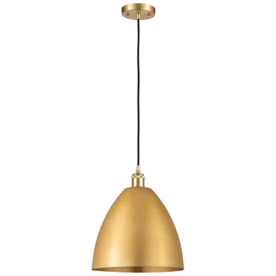 Innovations Lighting Ballston Metal Bristol 12"w Satin Gold Corded Led Mini Pendant