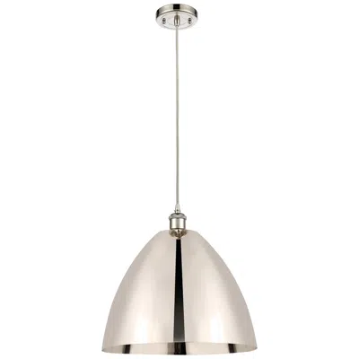 Innovations Lighting Ballston Metal Bristol 16"w Polished Nickel Corded Mini Pendant