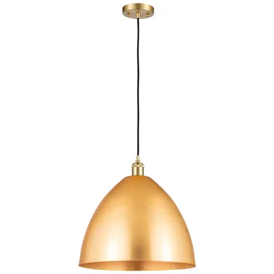 Innovations Lighting Ballston Metal Bristol 16"w Satin Gold Corded Mini Pendant With Black