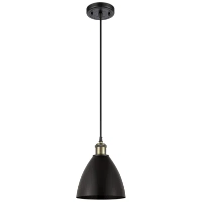 Innovations Lighting Ballston Metal Bristol 7.5"w Black Brass Corded Mini Pendant W/ Black