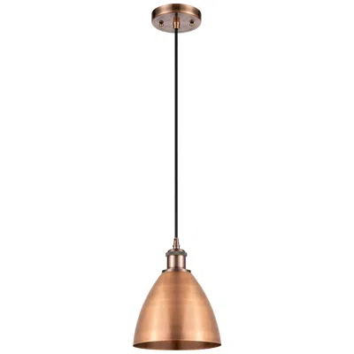 Innovations Lighting Ballston Metal Bristol 7.5"w Copper Corded Mini Pendant With Black Sha