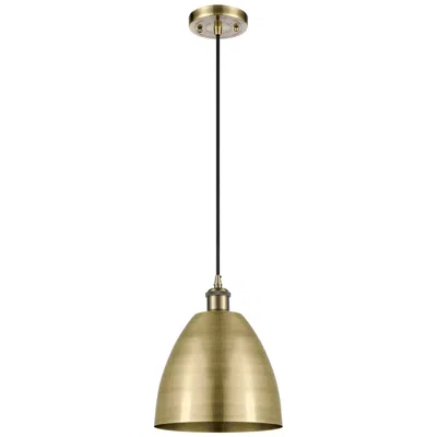 Innovations Lighting Ballston Metal Bristol 9"w Antique Brass Corded Led Mini Pendant
