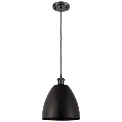 Innovations Lighting Ballston Metal Bristol 9"w Matte Black Corded Mini Pendant With Black