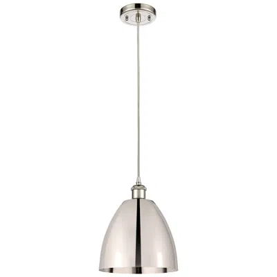 Innovations Lighting Ballston Metal Bristol 9"w Polished Nickel Corded Mini Pendant