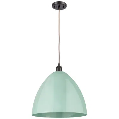 Innovations Lighting Ballston Plymouth Dome 16" Wide Bronze Corded Mini Pendant W/ Seafoam