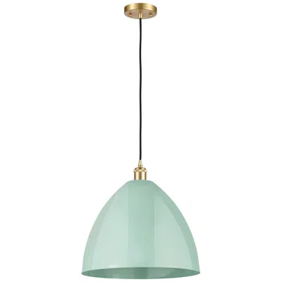 Innovations Lighting Ballston Plymouth Dome 16" Wide Gold Corded Mini Pendant W/ Seafoam Sh