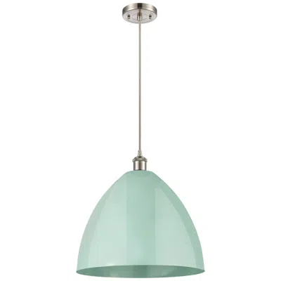 Innovations Lighting Ballston Plymouth Dome 16"w Brushed Nickel Cord Mini Pendant Seafoam S