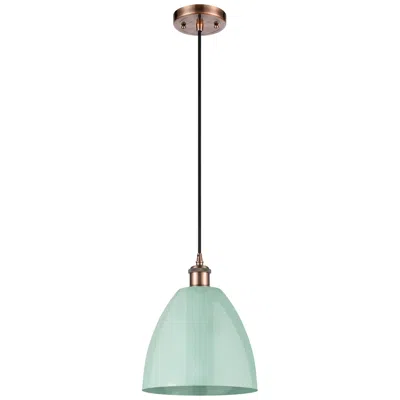 Innovations Lighting Ballston Plymouth Dome 9" Wide Copper Corded Mini Pendant W/ Seafoam S