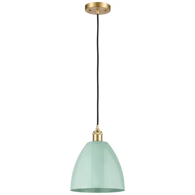 Innovations Lighting Ballston Plymouth Dome 9" Wide Gold Corded Mini Pendant W/ Seafoam Sha