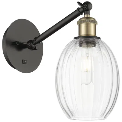 Innovations Lighting Ballston Preston 11"h Black Brass Swivel Sconce W/ Clear Bulb Shade