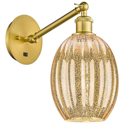 Innovations Lighting Ballston Preston 11"h Satin Gold Swivel Sconce With Mercury Bulb Shade