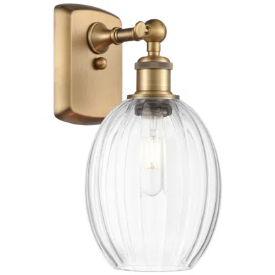 Innovations Lighting Ballston Preston 12" High Brushed Brass Sconce With Clear Bulb Shade