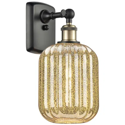 Innovations Lighting Ballston Preston 13"h Black And Brass Sconce With Mercury Jar Shade
