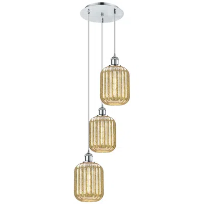 Innovations Lighting Ballston Preston 13"w 3 Light Chrome Cord Pendant W/ Mercury Jar Shade