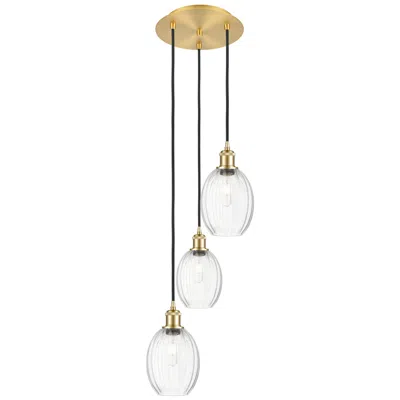 Innovations Lighting Ballston Preston 13"w 3 Light Gold Cord Pendant W/ Clear Bulb Shade